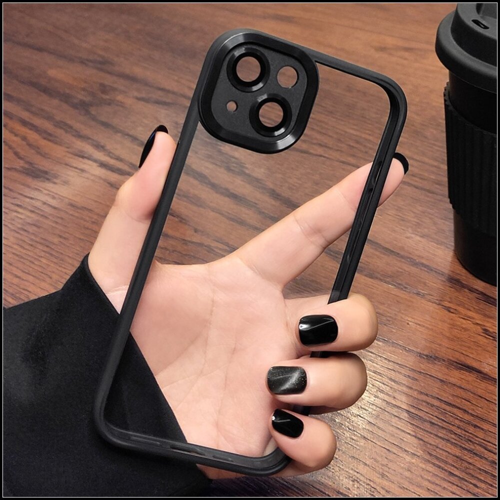 Sleek Black Frame Clear Case